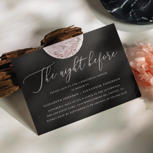 Black & Blush Moon   Celestial Rehearsal Dinner Invitation