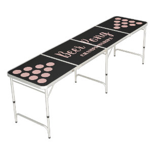Black Blush Pink Beer Pong Championships Table
