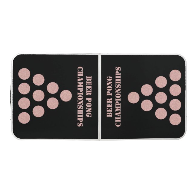 Black Blush Pink Beer Pong Championships Table (Top)