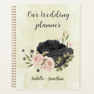 black blush pink flowers wedding planner