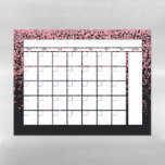 Black Blush Pink Glitter Monthly Planner Calendar Magnetic Dry Erase Sheet<br><div class="desc">Elegant Black and Rose Gold/Blush Pink Glitter Monthly Planner Calendar Magnetic Dry Erase Sheet featuring girly glam sparkle glitter falling luxuriously onto an elegant black background behind a reusable monthly calendar planner. Plenty of space for your details and notes. Great for your home, dorm, office, or classroom! Perfect for your...</div>