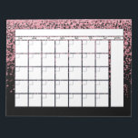 Black Blush Pink Glitter Monthly Planner Calendar Notepad<br><div class="desc">Elegant Black and Rose Gold/Blush Pink Glitter Monthly Planner Calendar Tearaway Notepad featuring girly glam sparkle glitter falling luxuriously onto an elegant black background behind a reusable monthly calendar planner. Plenty of space for your details and notes. Great for your home, dorm, office, or classroom! Perfect for your luxury aesthetic....</div>