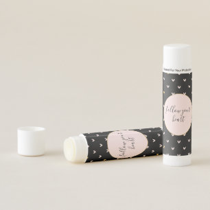 Black Blush Pink Gold Hearts Lip Balm