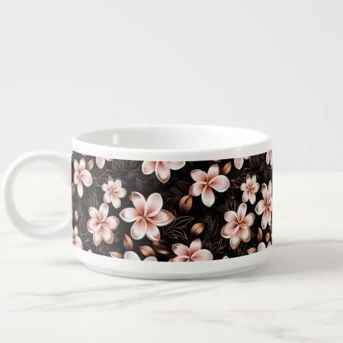 Black Blush Pink Rose Gold Floral Bowl