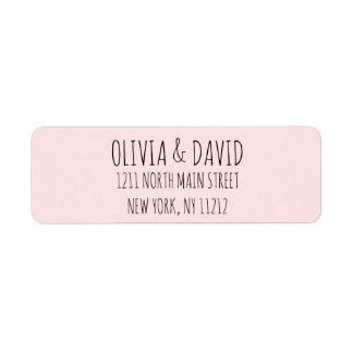 Black Blush Pink Simple Handwritten Text Label
