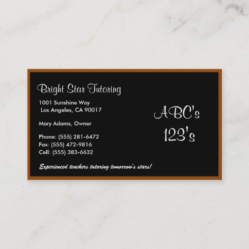Customizable Black Board Basics Business Card
