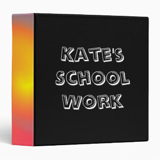 Black Board School Work Binder
