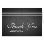 Black Board with Gold Striped Sleek Thank You Card (Front Horizontal)