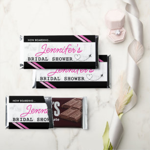 Black Boarding Pass Bridal Shower Hershey Bar Favors