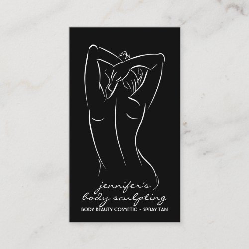 Black Body Sculpting Contouring Massage Business Card
