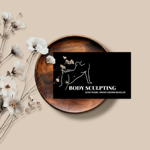 Black Body sculpting contouring spa esthetician  Business Card