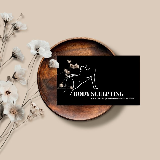 Black Body sculpting contouring spa esthetician  Business Card (Creator Uploaded)