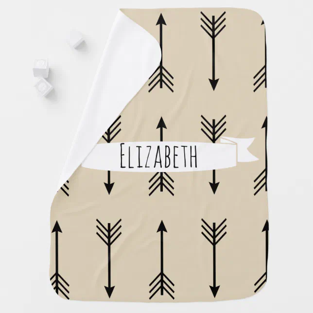 Black Bohemian Arrows & Baby's Name Baby Blanket Zazzle