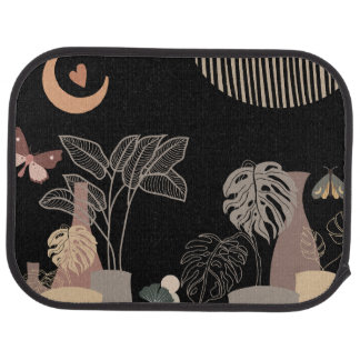 Black boho car mat