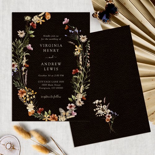 Black Boho Floral Wedding