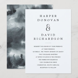 Black Boho Watercolor | Wedding Invitation