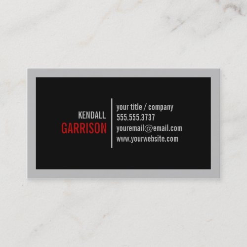 Black Bold Border Business Card