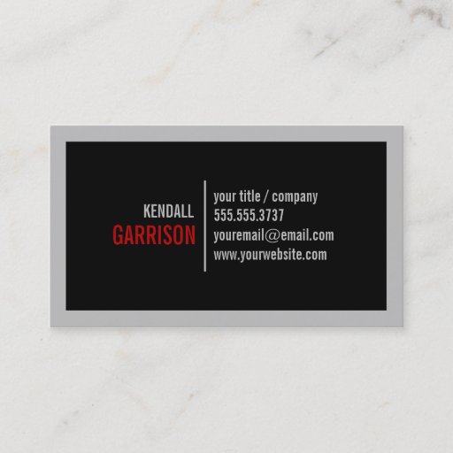 Customizable Black Bold Border Business Card