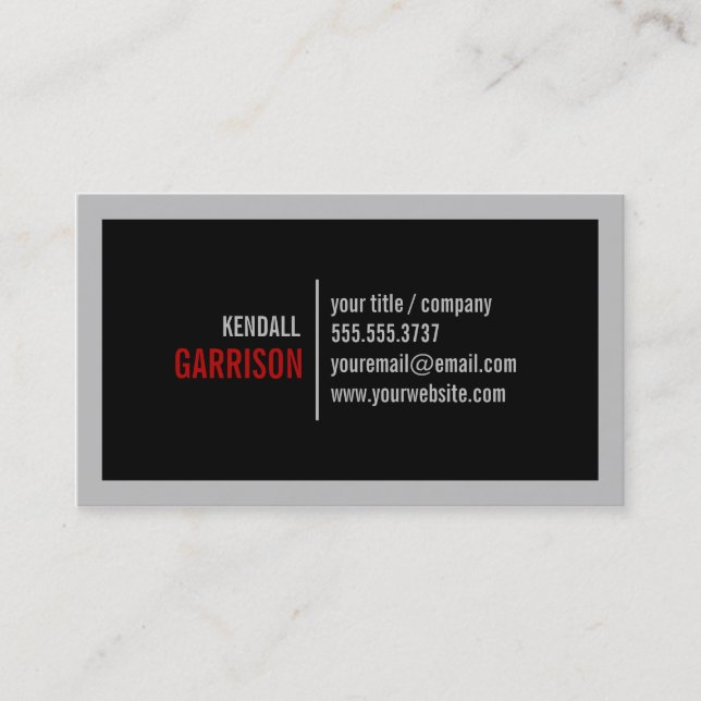 Black Bold Border Business Card (Front)