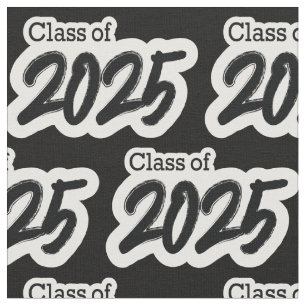 Black Bold Brush Class of 2025  Fabric