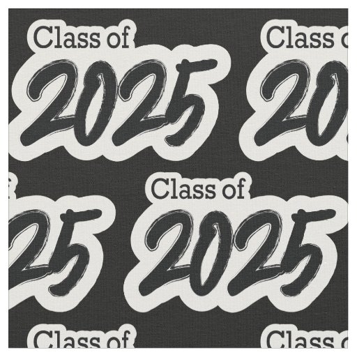 Black Bold Brush Class of 2025  Fabric