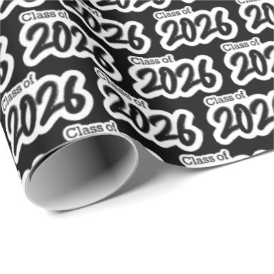 Black Bold Brush Class of 2026 Wrapping Paper