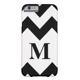 Black Bold Chevron with monogram Barely There iPhone 6 Case