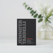 Black Bold Grey Font Minimalist Modern Elegant Business Card (Standing Front)