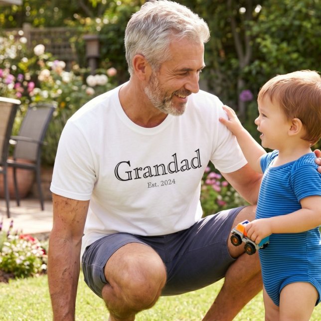 Black Bold Minimal Grandad Established  T-Shirt (Creator Uploaded)