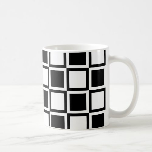 Black Bold Mod Squares Coffee Mug