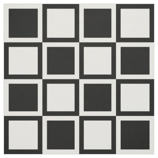 Black Bold Mod Squares ~ large scale Fabric