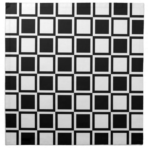 Black Bold Mod Squares Napkin