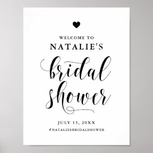 Black Bold Script Bridal Shower Welcome Poster