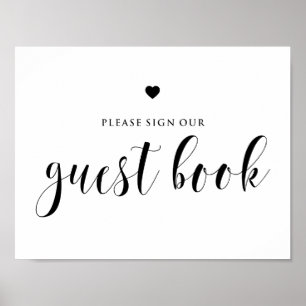 Black Bold Script Please Sign Our Guest Book