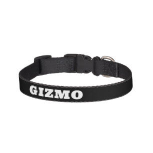 Black Bold Text Personalized Name Dog Collar