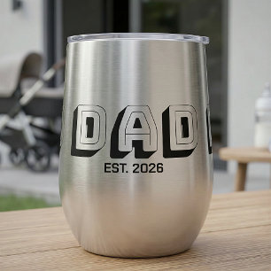 Black Bold Varsity Established Dad Thermal Wine Tumbler