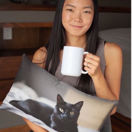 Black Bombay Cat Companion Accent Pillow
