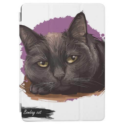 Black Bombay Cat iPad Cover