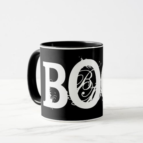 Black BOO Halloween Coffee Mug