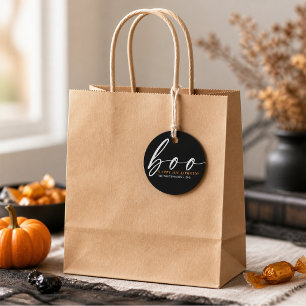 Black Boo Happy Halloween Favor Tags