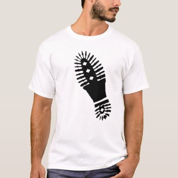 Black Bootprint (large) T-shirt by BearOnTheMountain at Zazzle
