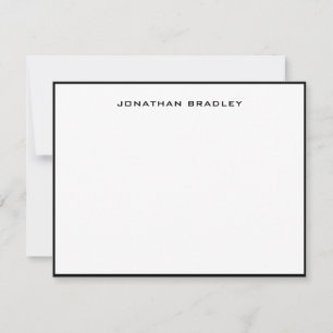 Black Border All Caps Full Name Note Card