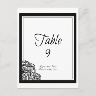 Black Border Black Medallion Table Seating Card