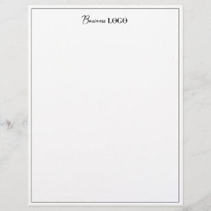 Black Border Business Logo Professional Letterhead