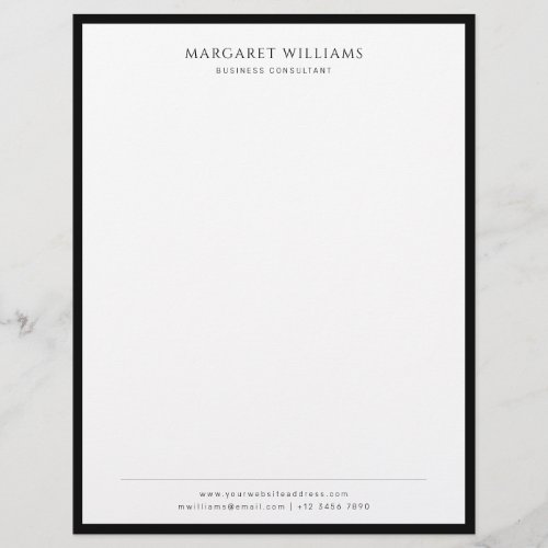 Black Border Business Professional Office Letterhead