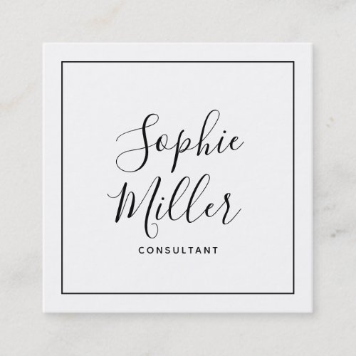 Black Border Calligraphy Script Social Media Square Business Card