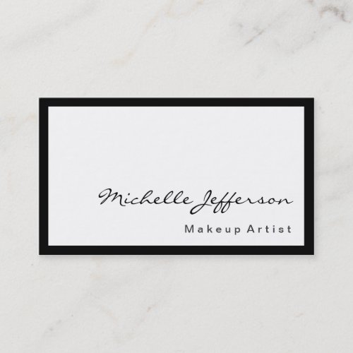 Black Border Calligraphy White Business Card