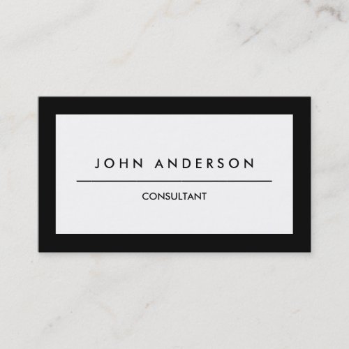 Black Border Classic Simple Two_Sided Business Card