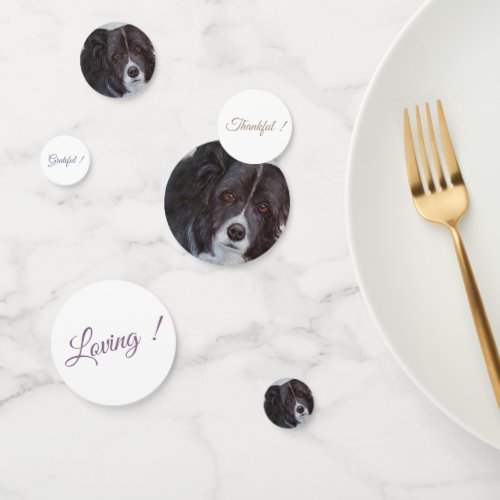 Black Border Collie Dog Birthday Confetti