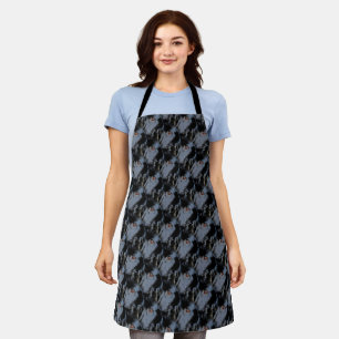 Black Border Collie Dog Face Animal Art Pattern Apron
